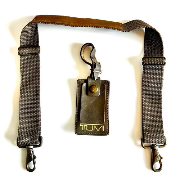Tumi Bags Vintage Kaki Tumi Luggage Tag With Kaki Luggage Strap